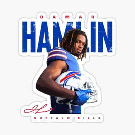 Damar holding helmet - Buffalo Bills - NFL Football - Sports Decal - Sticker