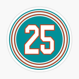 Xavien Howard #25 - Miami Dolphins - NFL Football - Sports Decal - Sticker