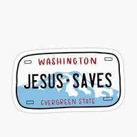 
              Jesus Saves Washington Tag - Bible - Religious - Stickers - Decals
            
