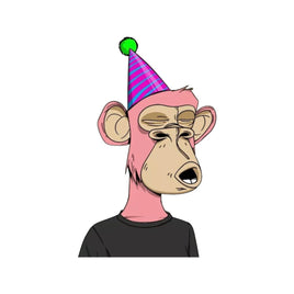 Bored Ape Yacht Club Sticker - Tie Dye Gang Birthday Hat