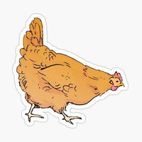 
              Brown Chicken Sticker - waterproof vinyl decal
            