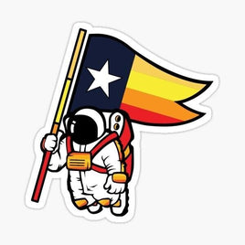 Houston Astros Astronaut Flag Sticker - waterproof vinyl decal