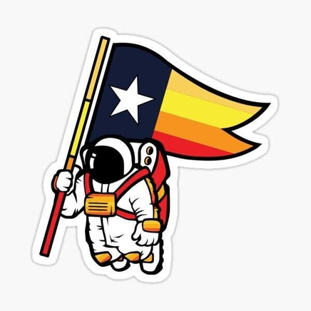Houston Astros Astronaut Flag Sticker - waterproof vinyl decal