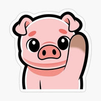 
              Pig Waving Sticker - waterproof vinyl decal
            