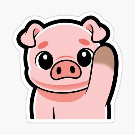 Pig Waving Sticker - waterproof vinyl decal