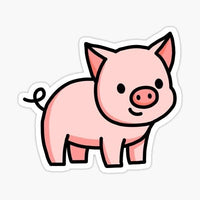 
              Pink Pig Sticker - waterproof vinyl decal
            