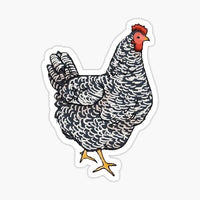
              White and Black Chicken Sticker - waterproof vinyl decal
            